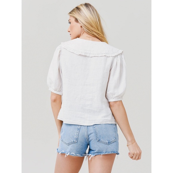 Anthropologie White Linen Blouse - Picture 9 of 9